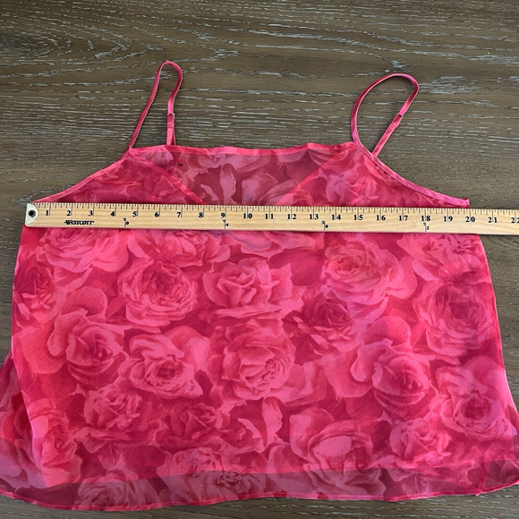 Vintage Valerie Stevens Womens Cami Top Extra Large Red Rose Mesh Y2K Romantic - Picture 8 of 11